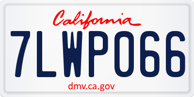CA license plate 7LWP066