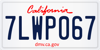 CA license plate 7LWP067