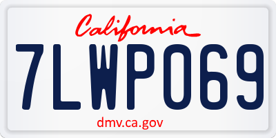 CA license plate 7LWP069