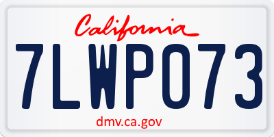 CA license plate 7LWP073