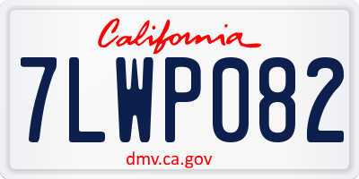 CA license plate 7LWP082