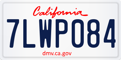 CA license plate 7LWP084