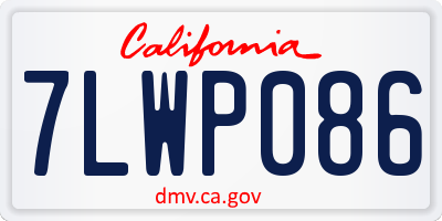 CA license plate 7LWP086