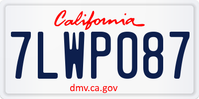 CA license plate 7LWP087