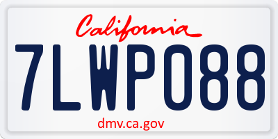 CA license plate 7LWP088