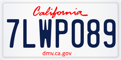 CA license plate 7LWP089
