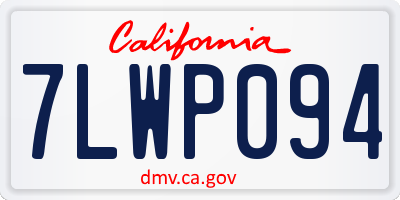 CA license plate 7LWP094