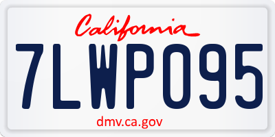 CA license plate 7LWP095