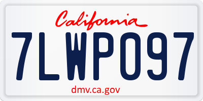 CA license plate 7LWP097
