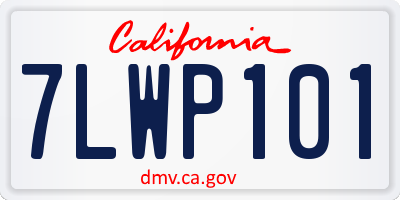 CA license plate 7LWP101