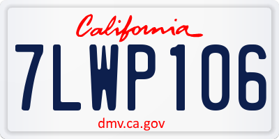 CA license plate 7LWP106