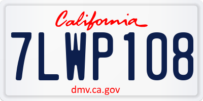 CA license plate 7LWP108