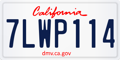 CA license plate 7LWP114