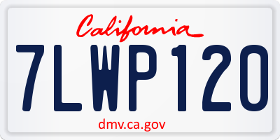 CA license plate 7LWP120