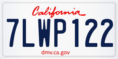 CA license plate 7LWP122