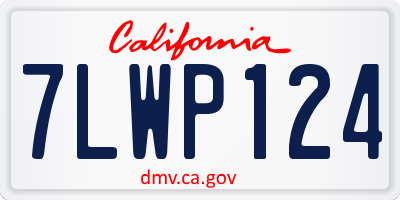 CA license plate 7LWP124