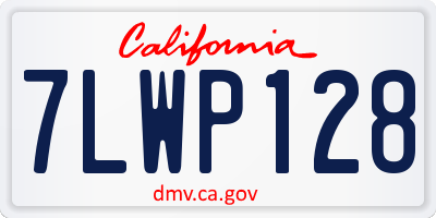 CA license plate 7LWP128
