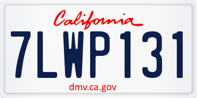 CA license plate 7LWP131