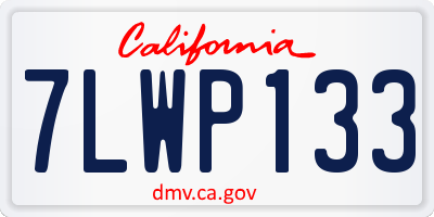 CA license plate 7LWP133
