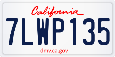 CA license plate 7LWP135