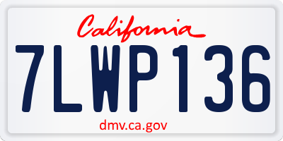 CA license plate 7LWP136