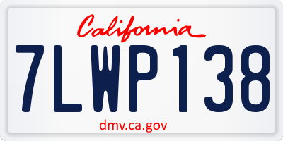 CA license plate 7LWP138