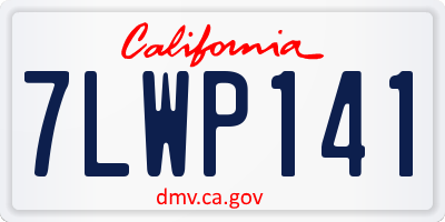 CA license plate 7LWP141