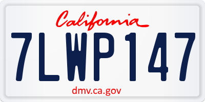 CA license plate 7LWP147