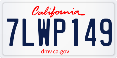 CA license plate 7LWP149