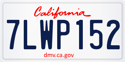 CA license plate 7LWP152