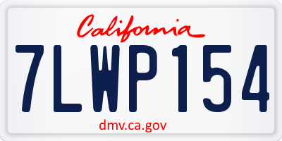 CA license plate 7LWP154