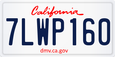 CA license plate 7LWP160