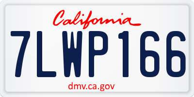 CA license plate 7LWP166