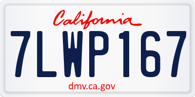 CA license plate 7LWP167