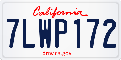 CA license plate 7LWP172