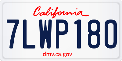 CA license plate 7LWP180