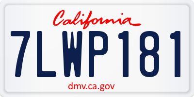 CA license plate 7LWP181