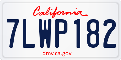 CA license plate 7LWP182