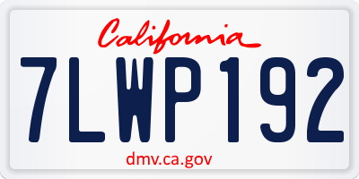 CA license plate 7LWP192