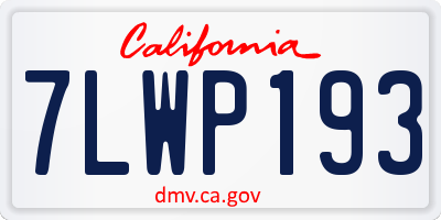 CA license plate 7LWP193