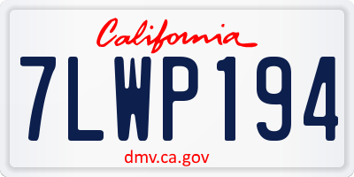 CA license plate 7LWP194
