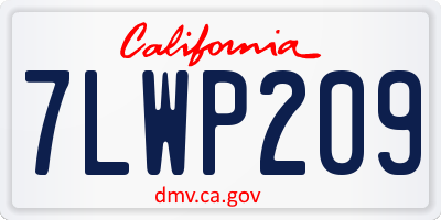 CA license plate 7LWP209