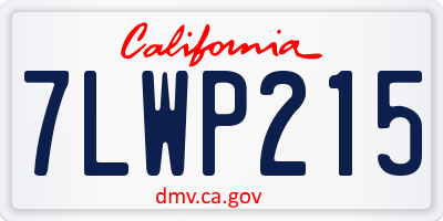 CA license plate 7LWP215