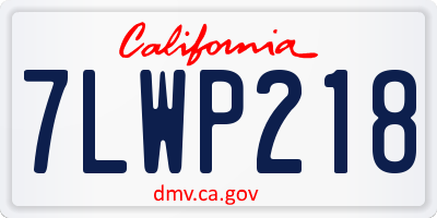 CA license plate 7LWP218