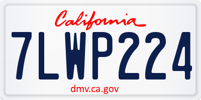 CA license plate 7LWP224