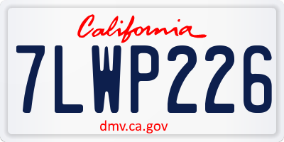 CA license plate 7LWP226