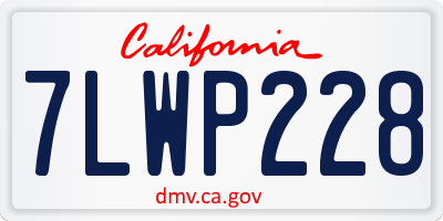 CA license plate 7LWP228