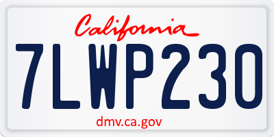 CA license plate 7LWP230