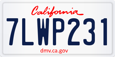 CA license plate 7LWP231