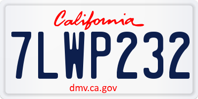 CA license plate 7LWP232